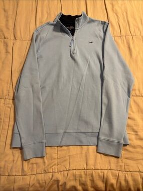 Vineyard Vines Men’s Light Blue Half‑Zip Pullover